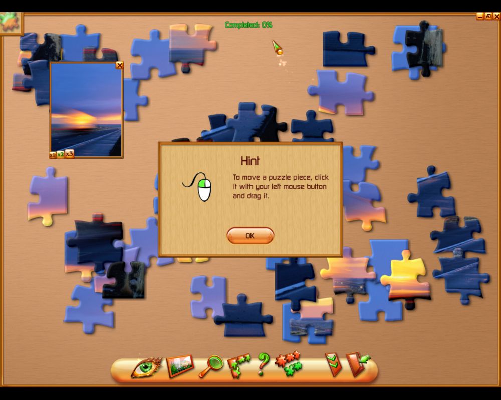 Jigsaw World (Windows) screenshot: Starting a puzzle