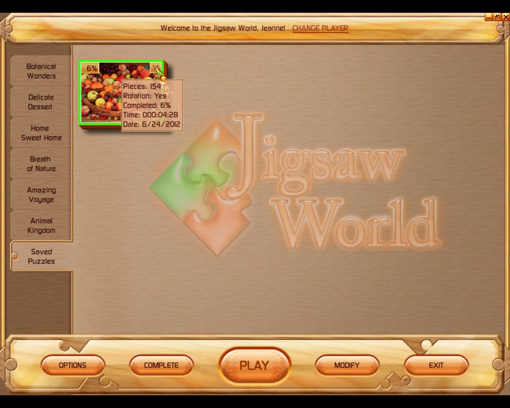 Screenshot of Jigsaw World (Windows, 2008) MobyGames