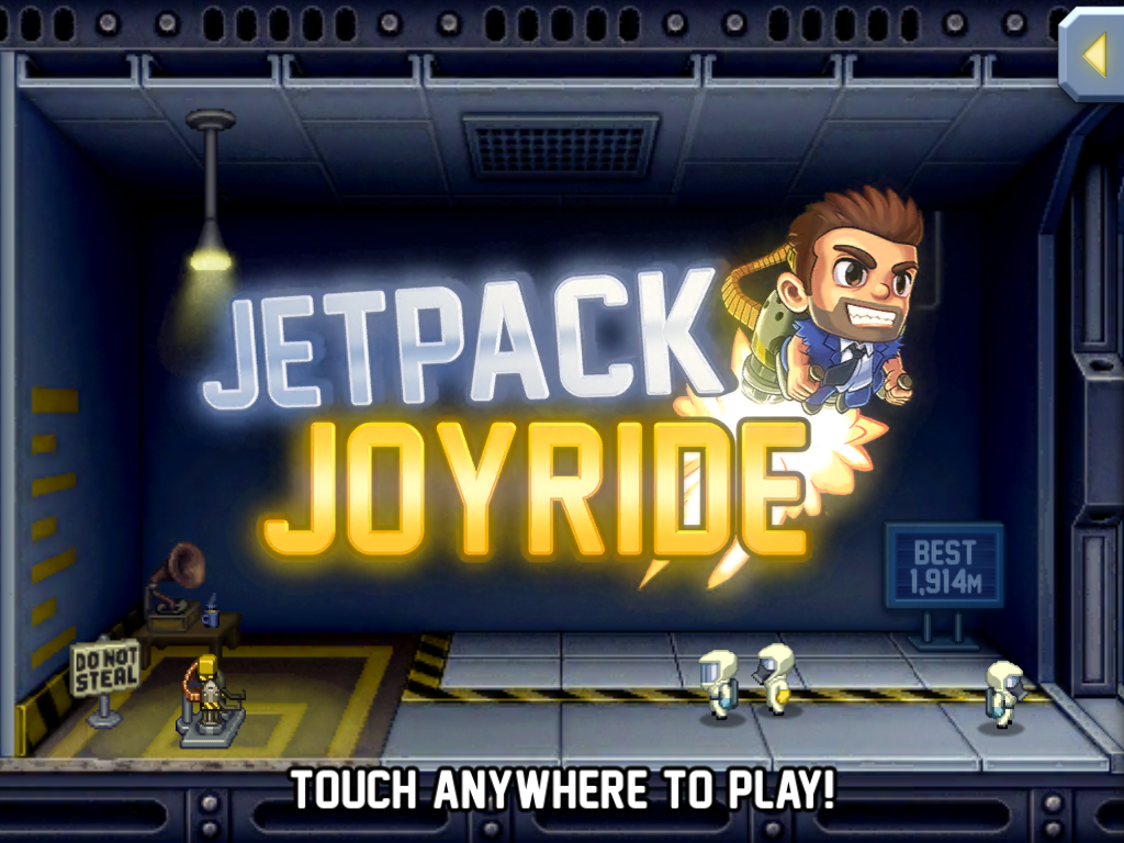 Jetpack Joyride (iPad) screenshot: Title screen