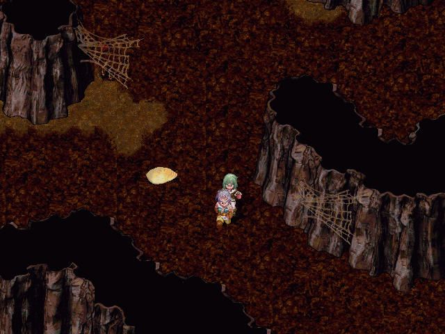 Seal: Travelers of Destiny (Windows) screenshot: Duran and Baldea are exploring the first cave. Visible enemies