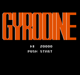 Gyrodine (NES) screenshot: Title screen.