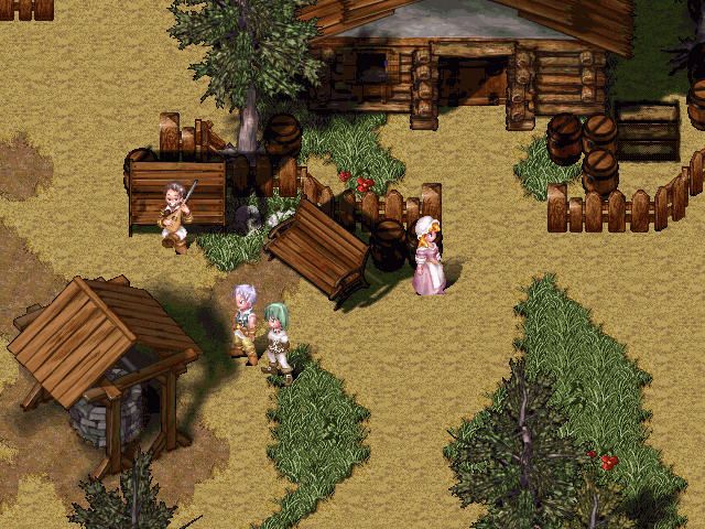 Seal: Travelers of Destiny (Windows) screenshot: Charming little village. A musician is playing :)