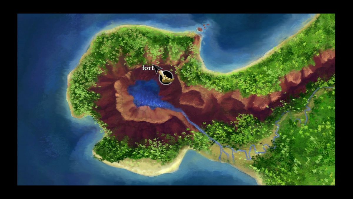 The Secret of Monkey Island: Special Edition (PlayStation 3) screenshot: The map of Monkey Island.