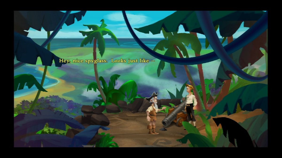 The Secret of Monkey Island: Special Edition (PlayStation 3) screenshot: Meeting Herman Toothroot, the only civilized inhabitant on Monkey Island, or so he claims.