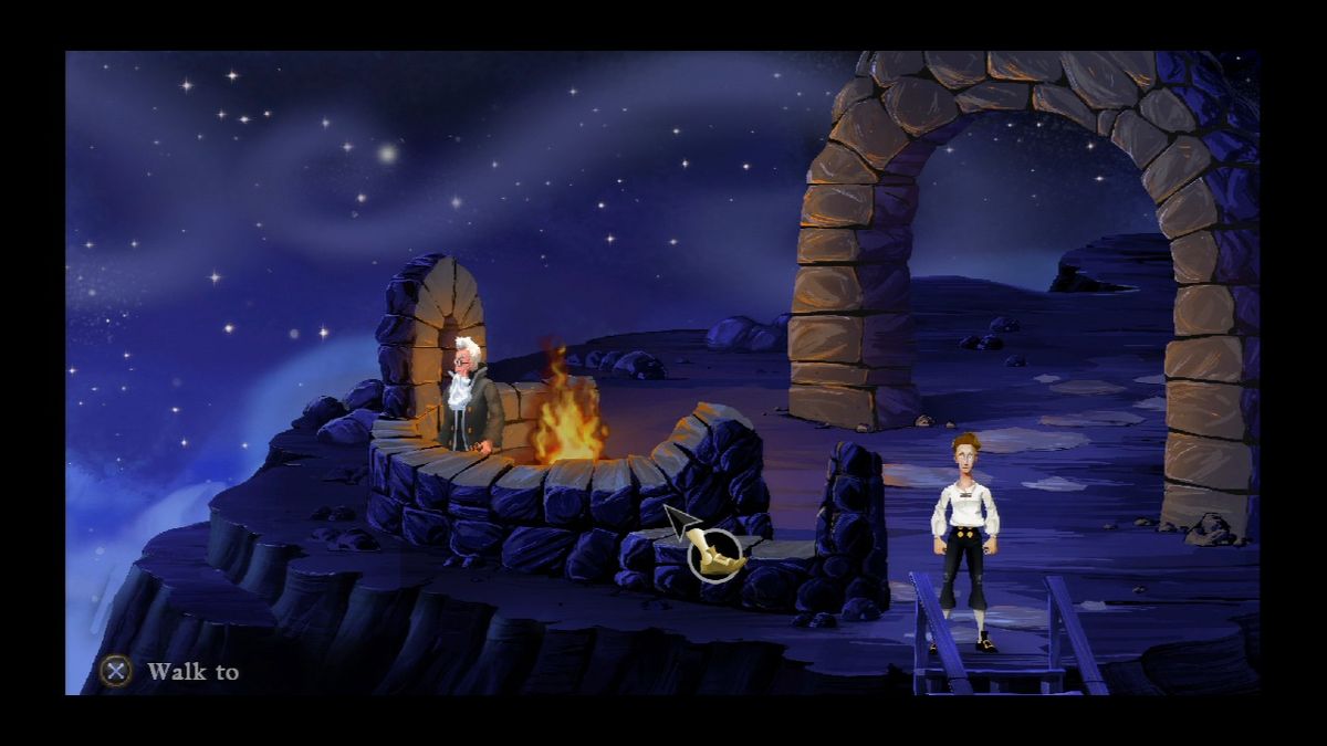 The Secret of Monkey Island: Special Edition (PlayStation 3) screenshot: The lookout on Melee Island.
