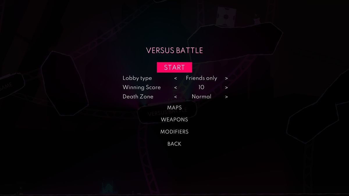 SpiderHeck (Windows) screenshot: Setting up Versus Battle