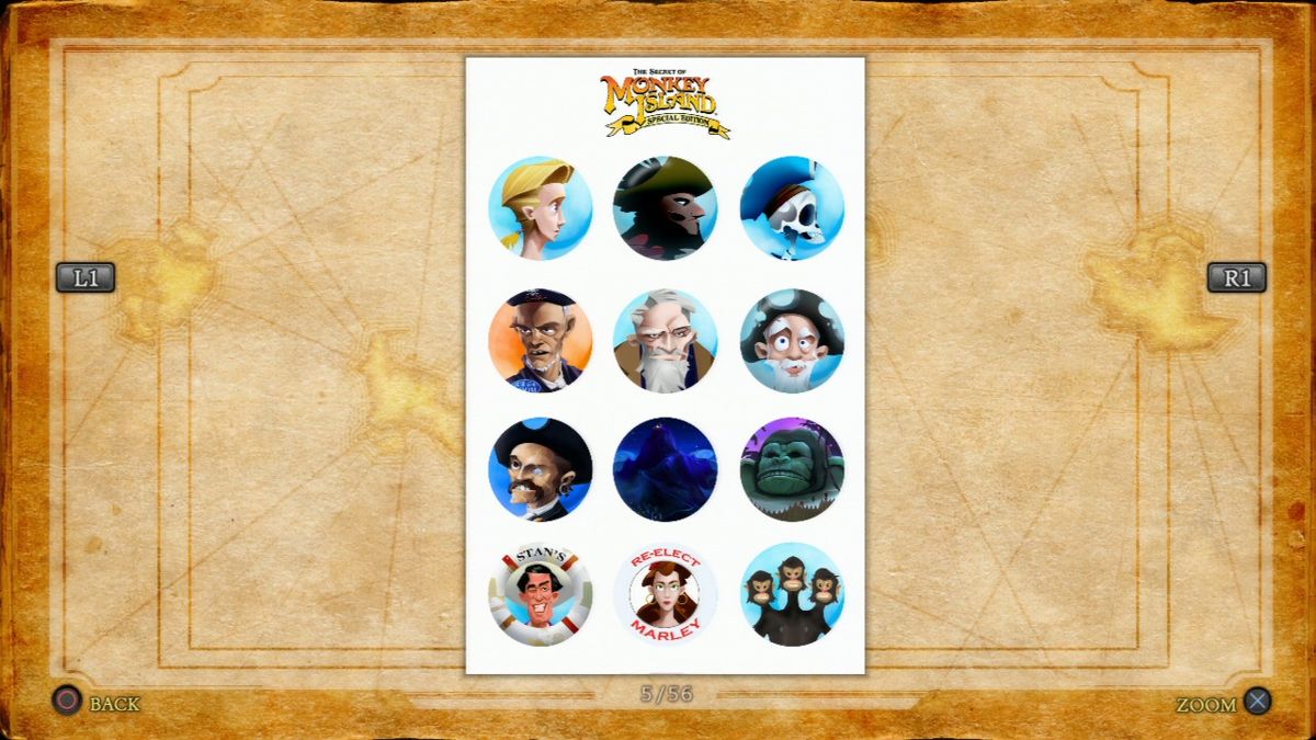 Monkey Island: Special Edition Bundle (PlayStation 3) screenshot: MI1 SE artwork, a new set of character portraits.