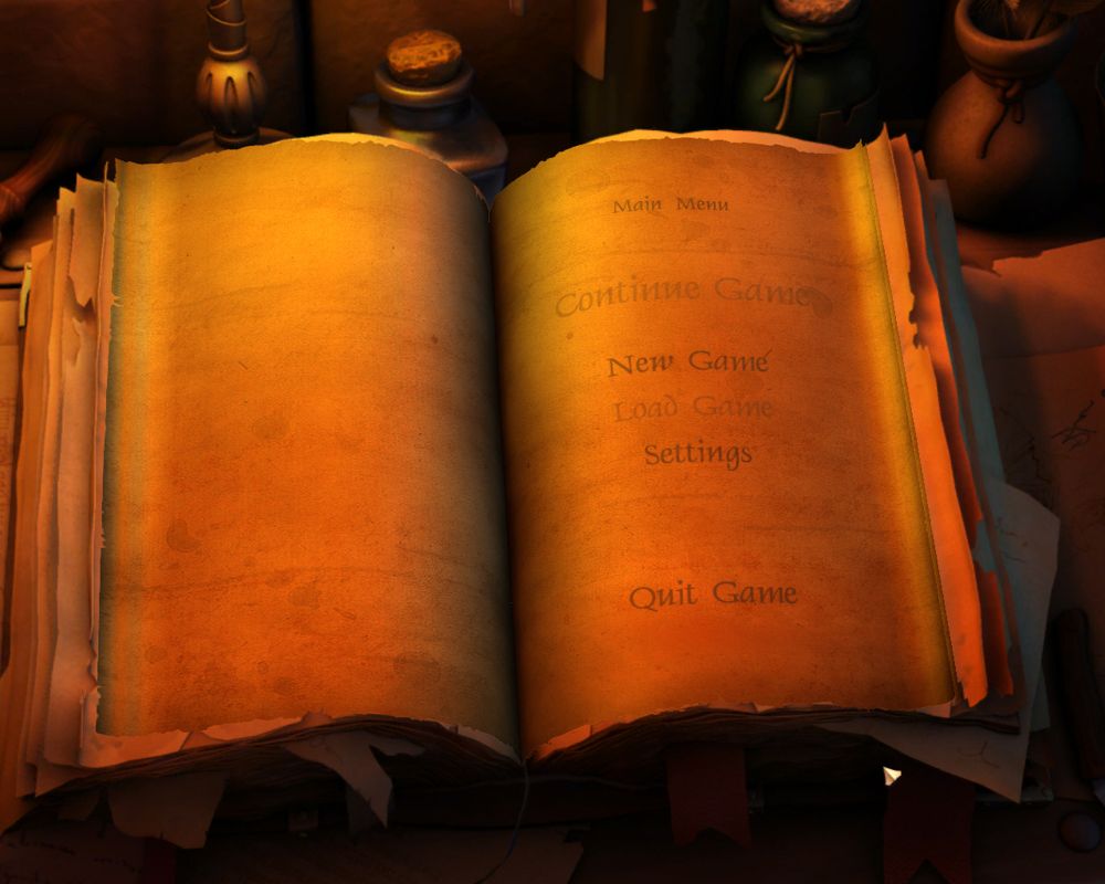 The Book of Unwritten Tales (Windows) screenshot: Main Menu (English)