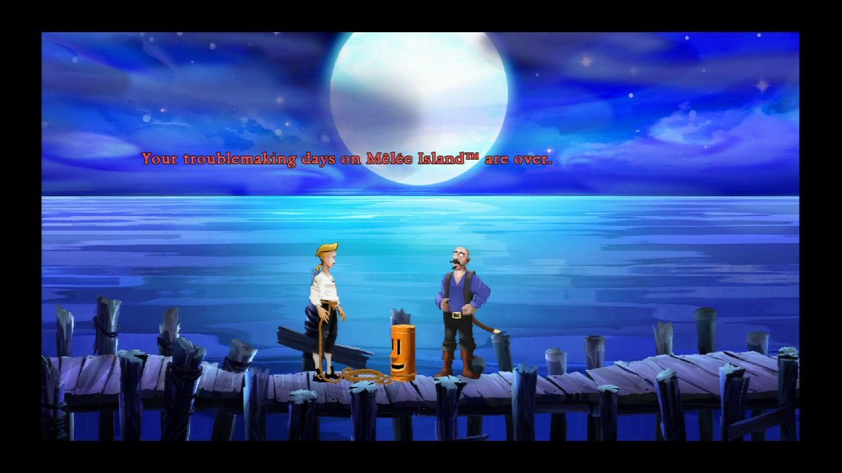 The Secret of Monkey Island: Special Edition (PlayStation 3) screenshot: This does not bode well for our wanna-be pirate hero.