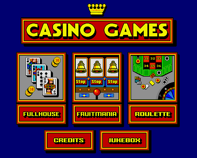 Casino Games (CDTV) screenshot: Selection menu