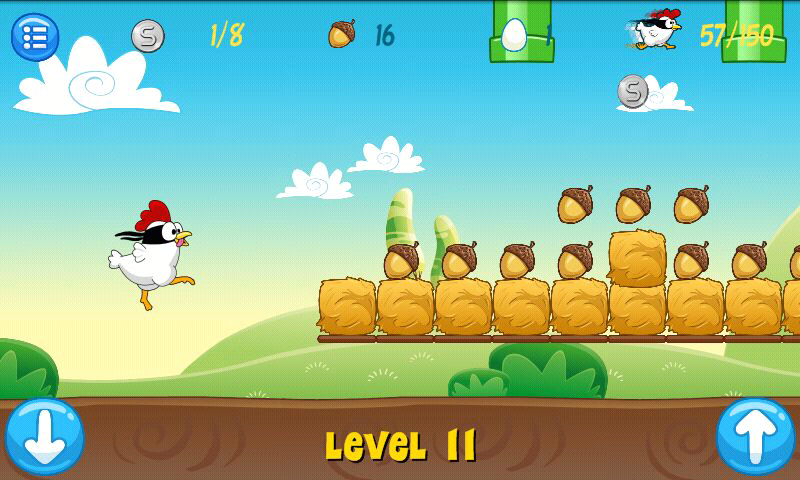 Ninja Chicken (Android) screenshot: More action