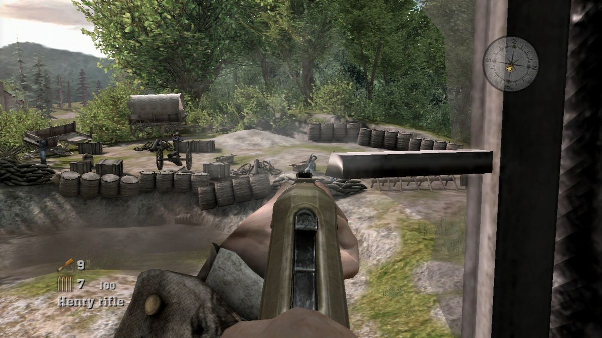 Civil War: Secret Missions (PlayStation 3) screenshot: Firing from an elevated position sure has its advantages.