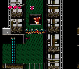 Gremlins 2: The New Batch (NES) screenshot: Level 2 gets a little more dangerous: dodge the electrical wires and swinging spike balls.