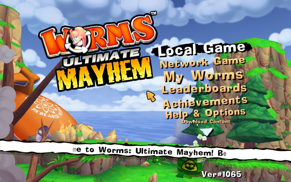 Worms: Ultimate Mayhem (Windows) screenshot: Main menu