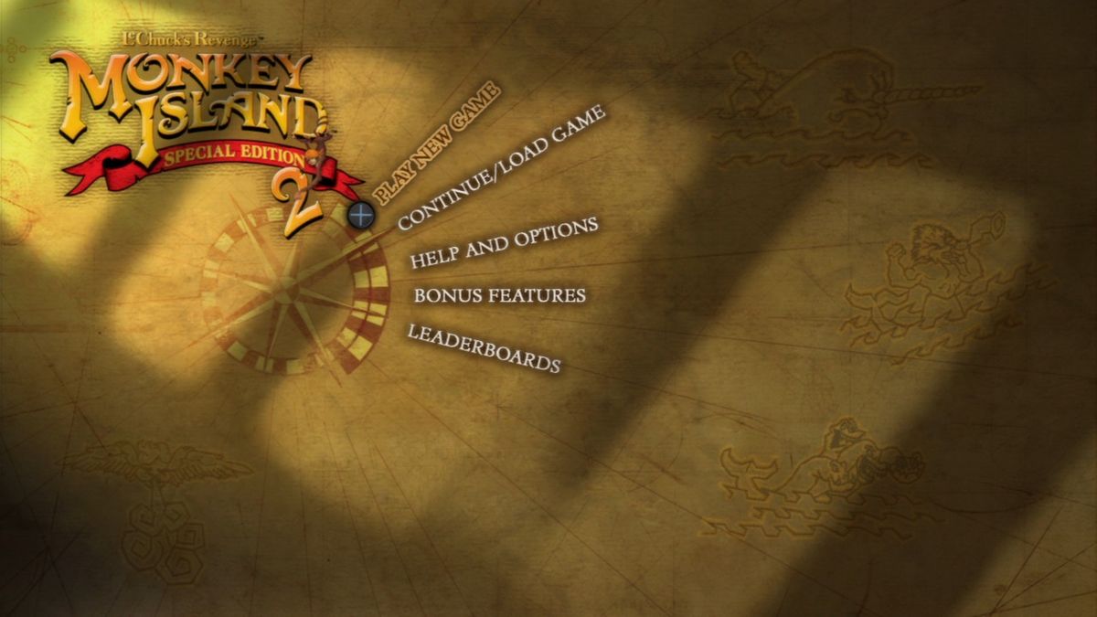 Monkey Island 2: LeChuck's Revenge - Special Edition (PlayStation 3) screenshot: Main menu.