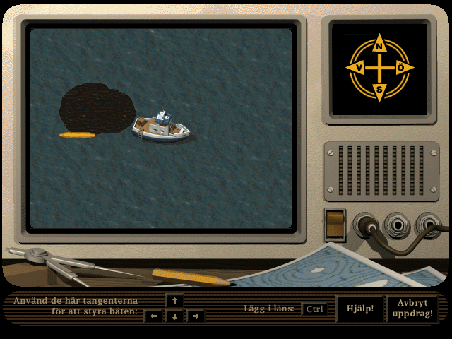 Djuphavsjakten (Windows) screenshot: This mission involves an oil leak