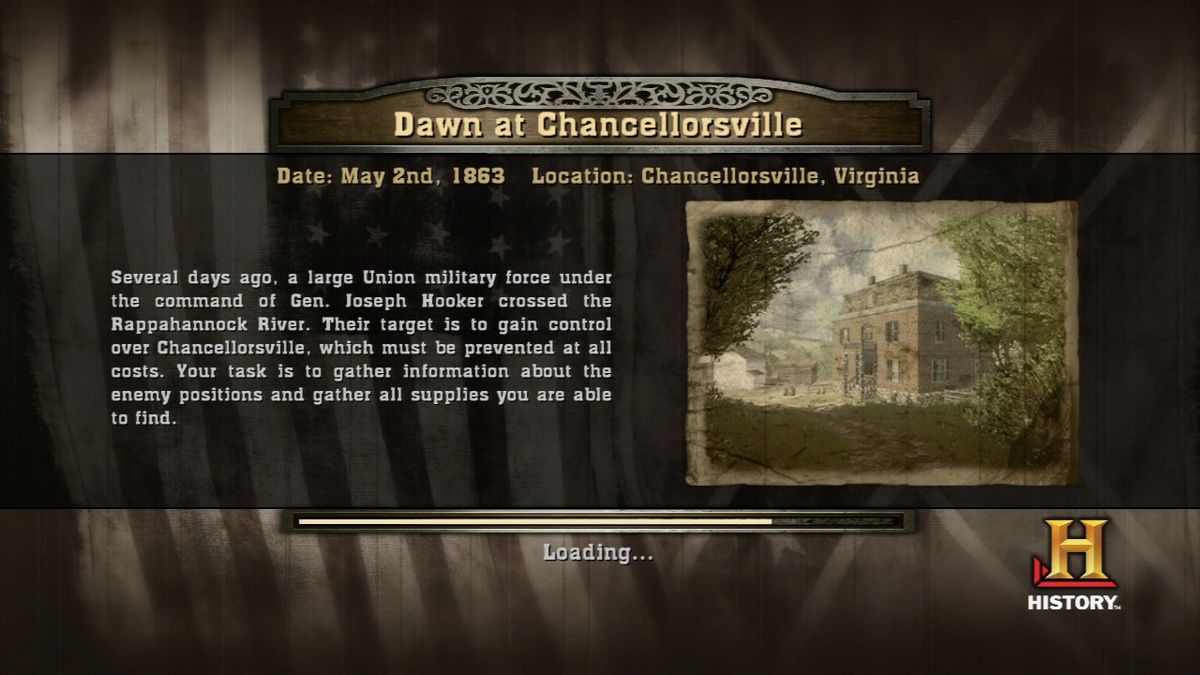 Civil War: Secret Missions (PlayStation 3) screenshot: Loading screens provide a general info on the mission.