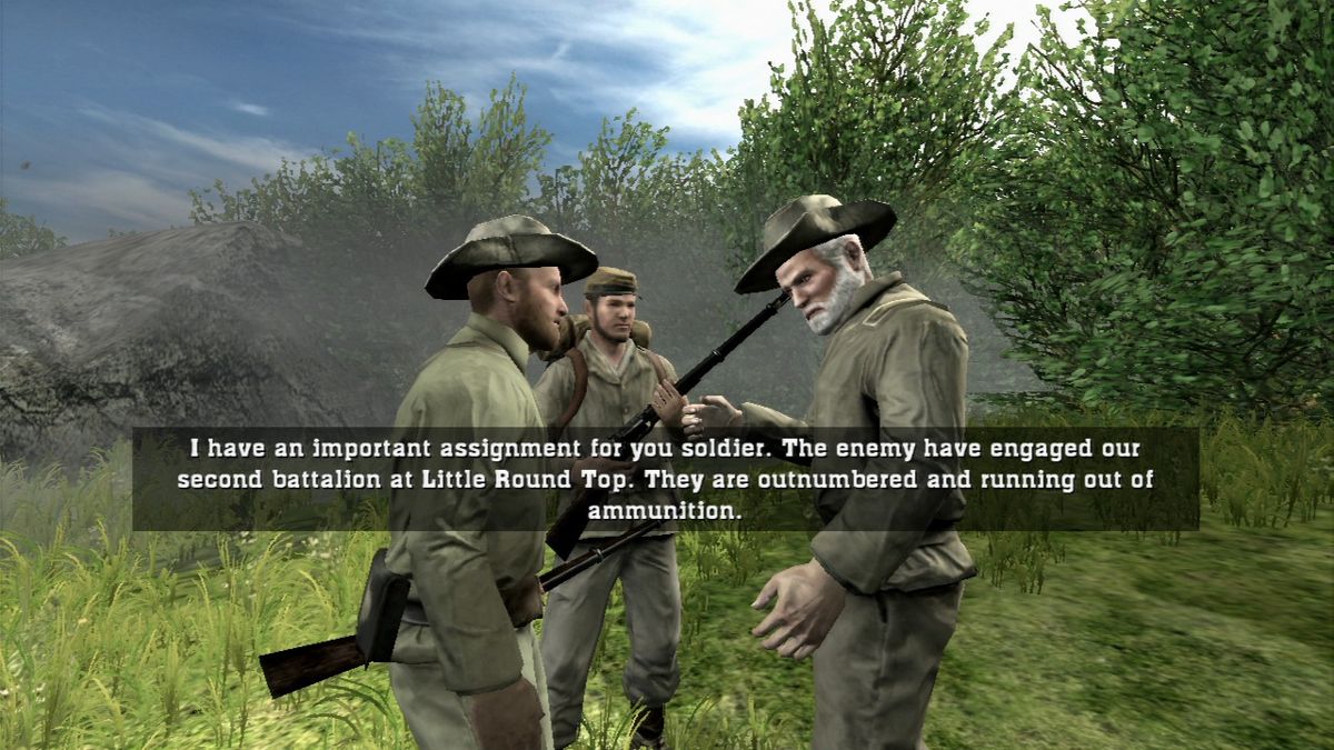 Civil War: Secret Missions (PlayStation 3) screenshot: When things are dire, General Lee himself comes to ask for the help.