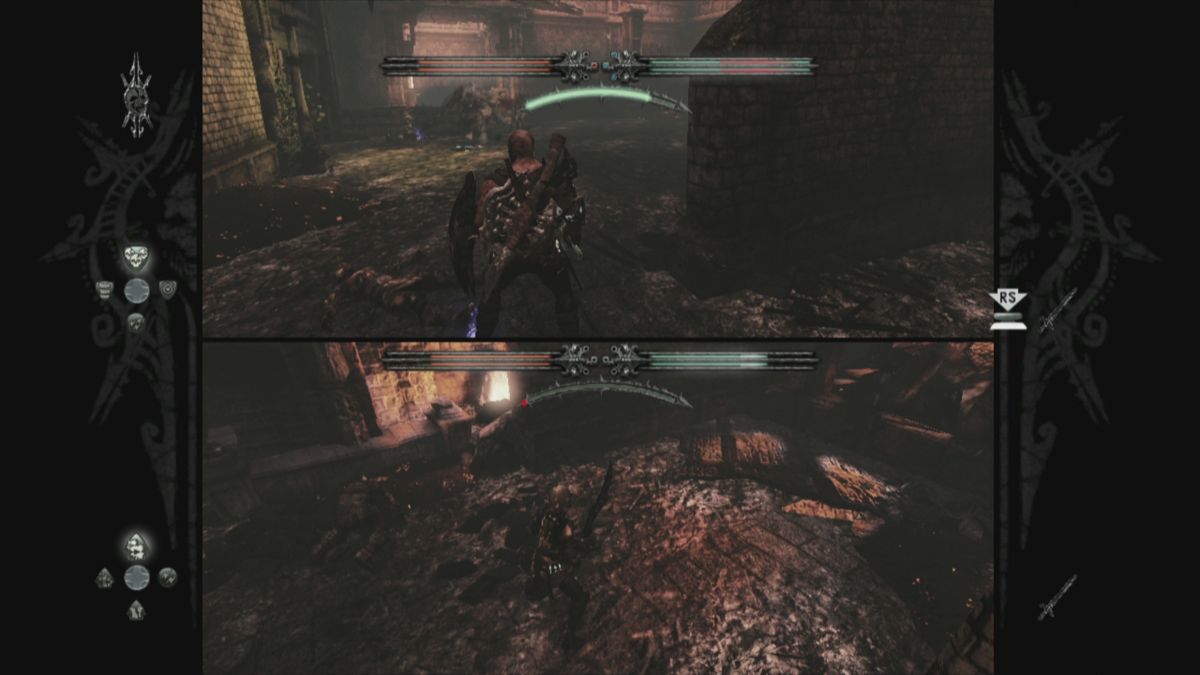 Hunted: The Demon's Forge (Xbox 360) screenshot: Game supports local split-screen