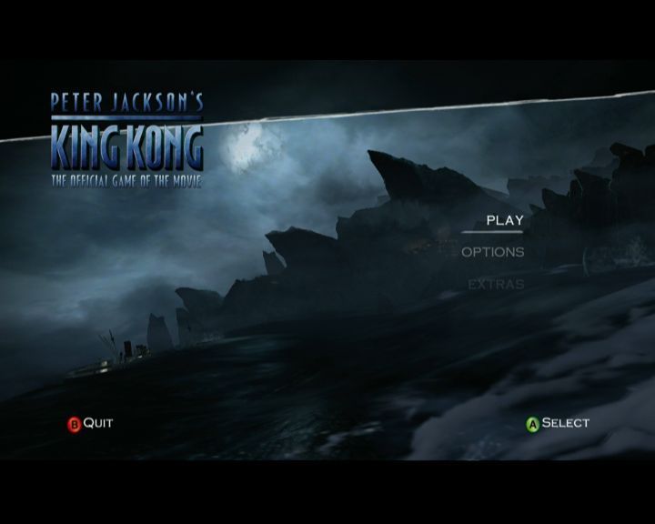 Peter Jackson's King Kong: The Official Game of the Movie (Xbox 360) screenshot: Main Menu
