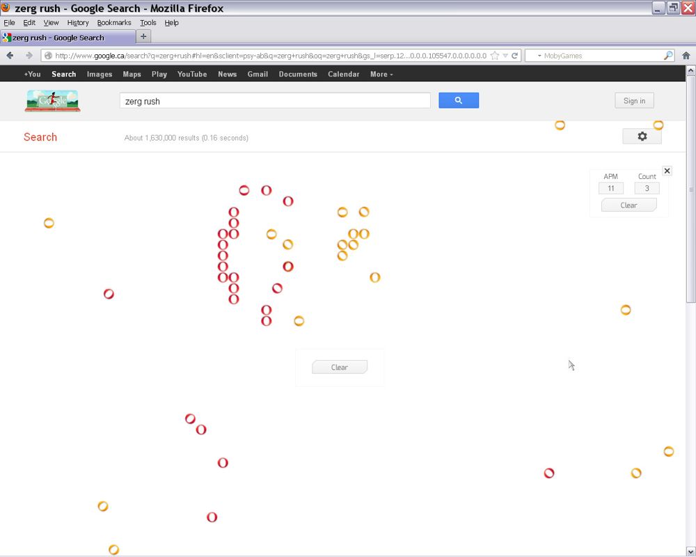 Screenshot of Google Zerg Rush (Browser, 2012) MobyGames