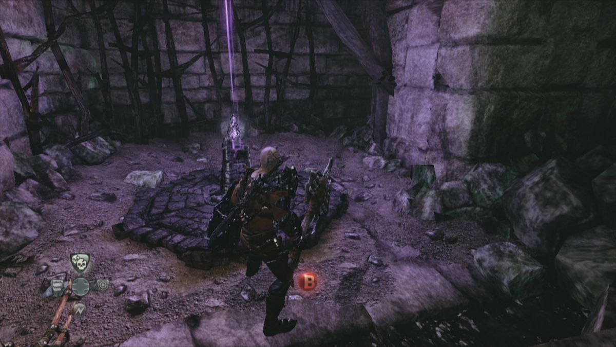 Hunted: The Demon's Forge (Xbox 360) screenshot: This altar is used to switch characters ingame