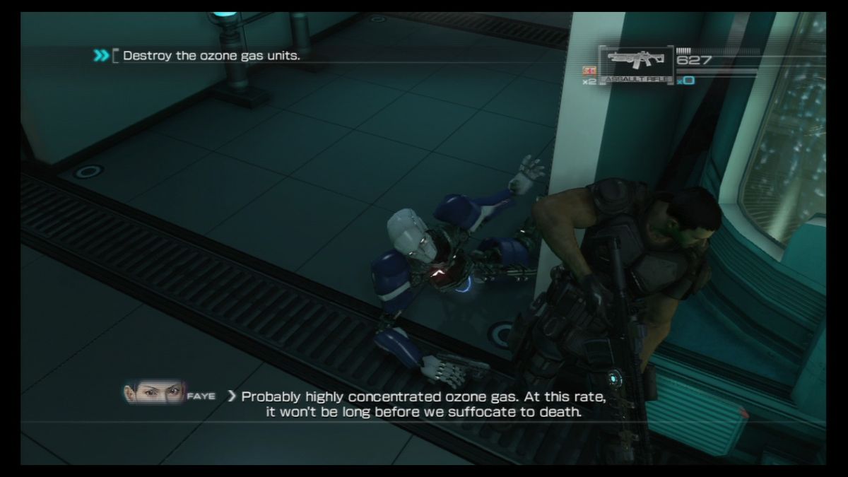 Binary Domain (PlayStation 3) screenshot: Robots don't give up as long as they can move.