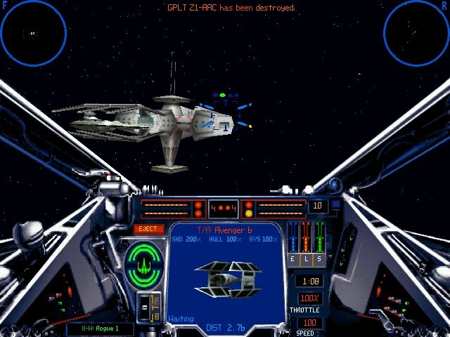 Star Wars: X-Wing Vs. TIE Fighter - Balance of Power Campaigns (Windows) screenshot: The XvT engine features proper bases and outposts with varying designs.