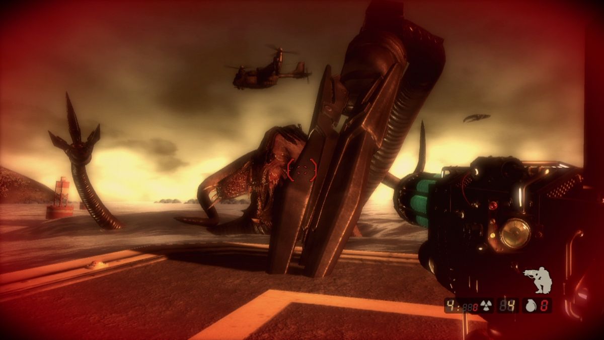 Resistance 2 (PlayStation 3) screenshot: Having fun with Kraken, one of the level bosses.