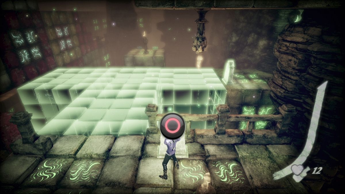 Shadows of the Damned (PlayStation 3) screenshot: Having fun with puzzles in Moor Pu Dekcuf.