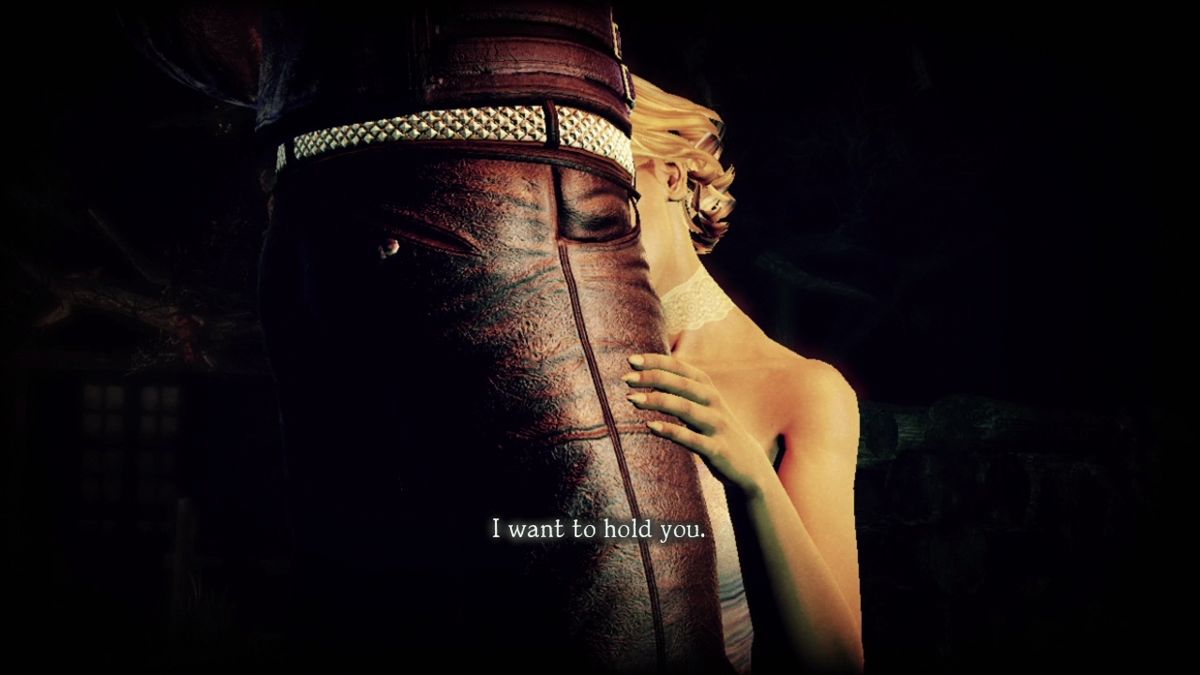 Shadows of the Damned (PlayStation 3) screenshot: Sexual jokes are the main type of humourr in <i>Shadows of the Damned</i>.