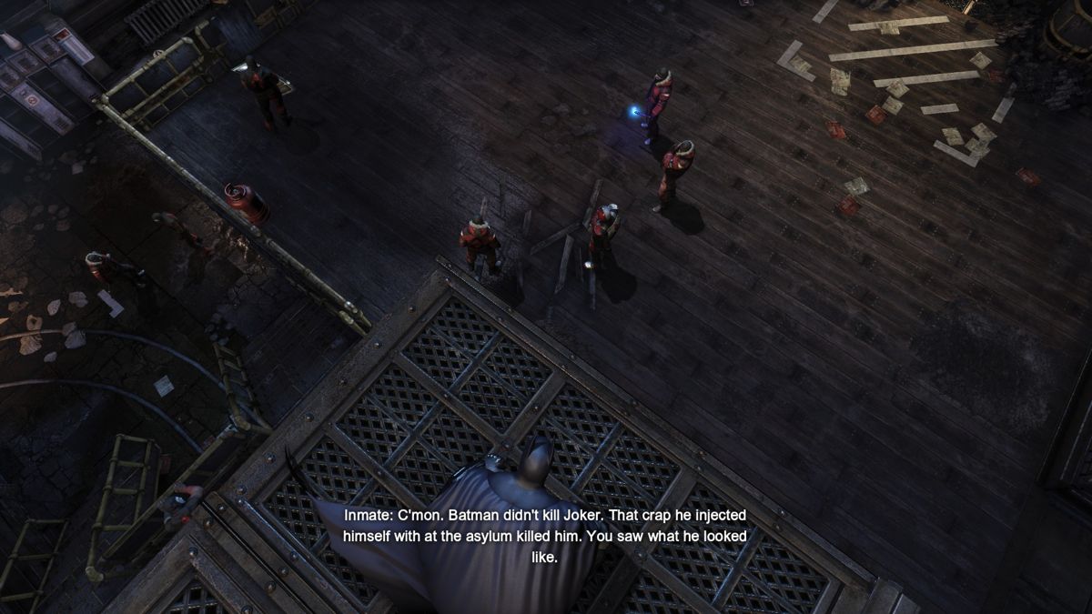 Batman: Arkham City - Harley Quinn's Revenge (Windows) screenshot: Subordinates often have opinions on different matters and do not hesitate to share them.