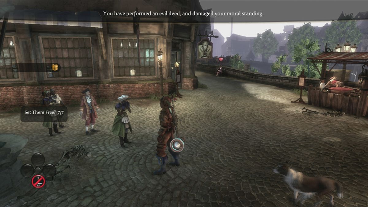Fable III (Xbox 360) screenshot: Attacking people in the town changes their opinion of you