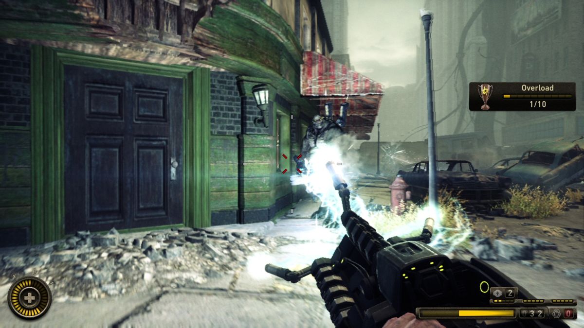 Resistance 3 (PlayStation 3) screenshot: Atomizer versus Atomizer? We'll see who gets to die first.