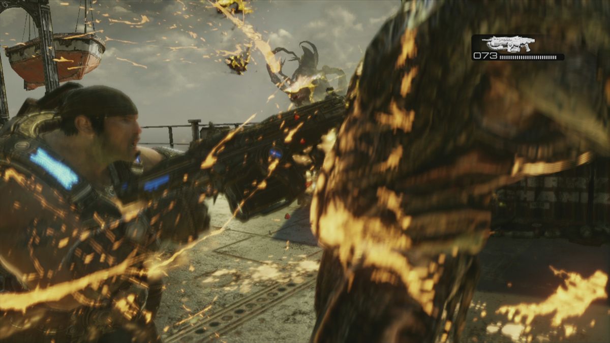 Gears of War 3 (Xbox 360) screenshot: I'm a lumberjack an' I'm okay