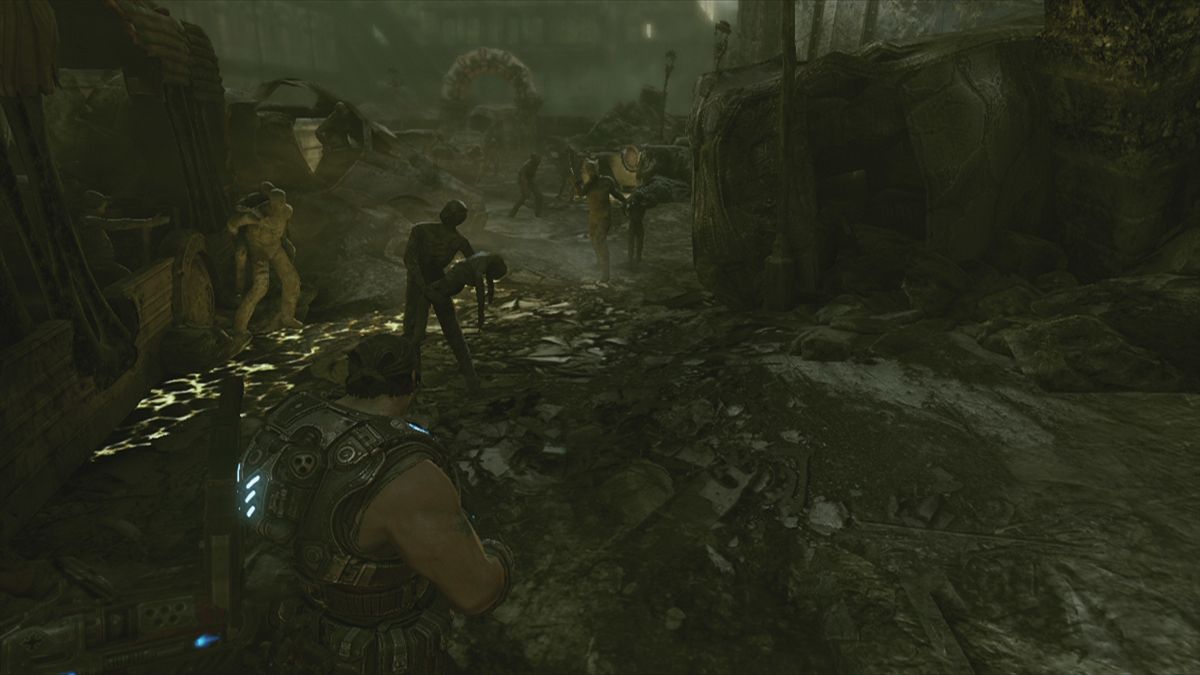 Gears of War 3 (Xbox 360) screenshot: People turned to ashes ... so sad