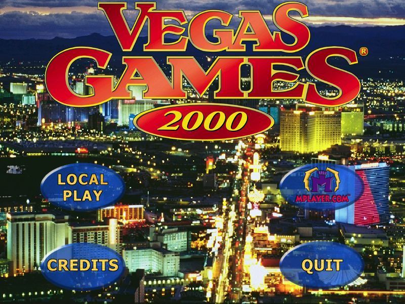 Vegas Games 2000 (Windows) screenshot: The title screen and main menu