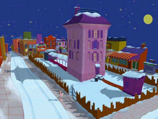 Pink Panther: Pinkadelic Pursuit (Windows) screenshot: An overview of Uncle Pink's mansion