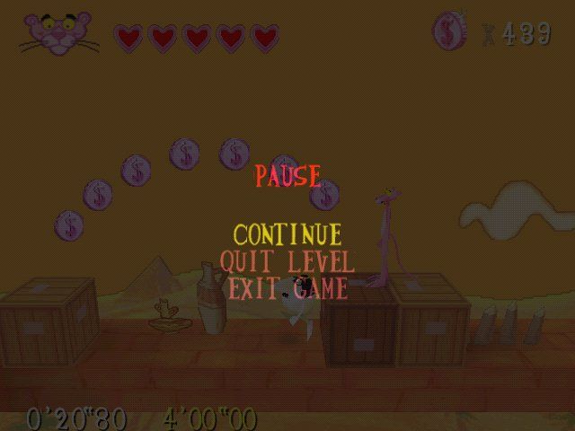 Pink Panther: Pinkadelic Pursuit (Windows) screenshot: In-game menu