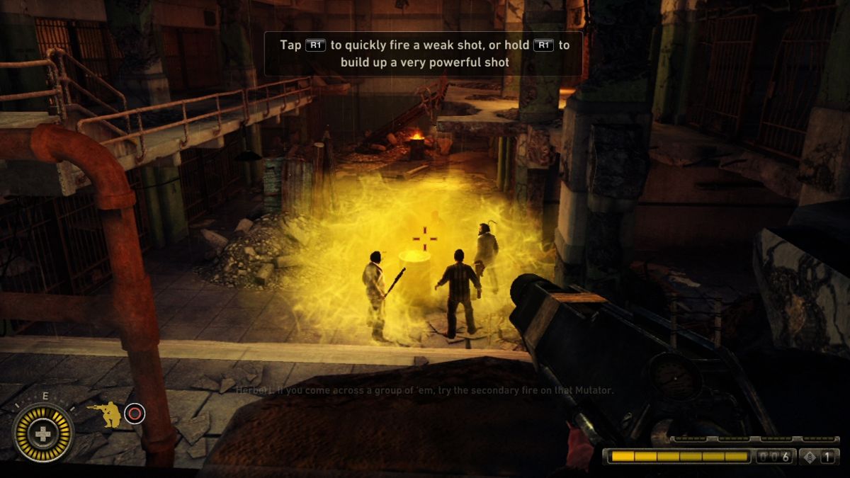 Resistance 3 (PlayStation 3) screenshot: The chemical Mutator will be you best friend for sneak attacks.
