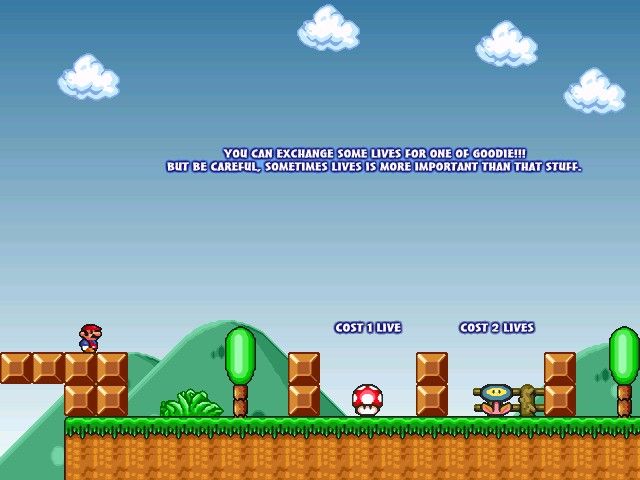 Mario Forever (Windows) screenshot: What do you value more, lives or power?