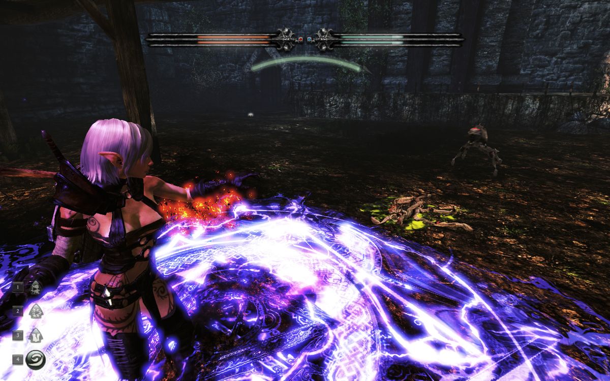 Hunted: The Demon's Forge (Windows) screenshot: The Sigil of Pain spell damages enemies within it's area.