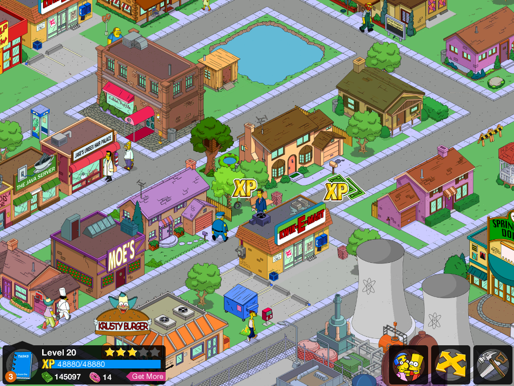 The Simpsons: Tapped Out (iPad) screenshot: Level 20