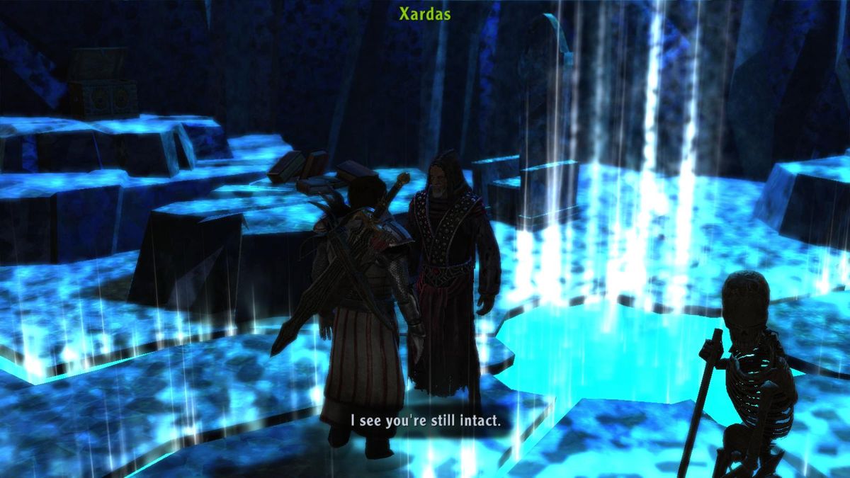 ArcaniA: Gothic 4 (Windows) screenshot: Xardas still uses a skeleton servant.