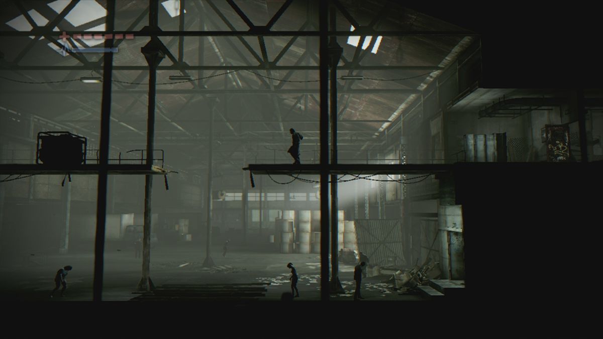 Deadlight (Xbox 360) screenshot: Since you have no weapon in the beginning, it is best to avoid the shadows below