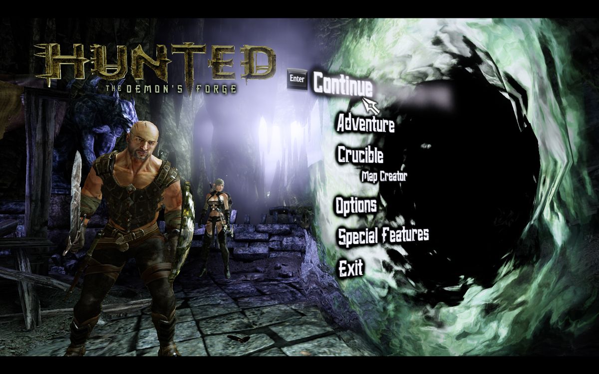 Hunted: The Demon's Forge (Windows) screenshot: Main Menu.