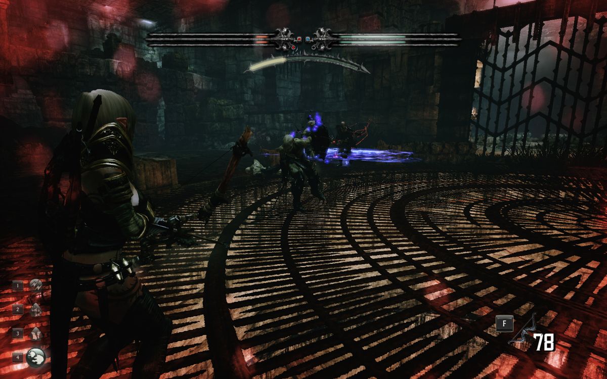 Hunted: The Demon's Forge (Windows) screenshot: Fighting Wargar, the most common enemies in the game.