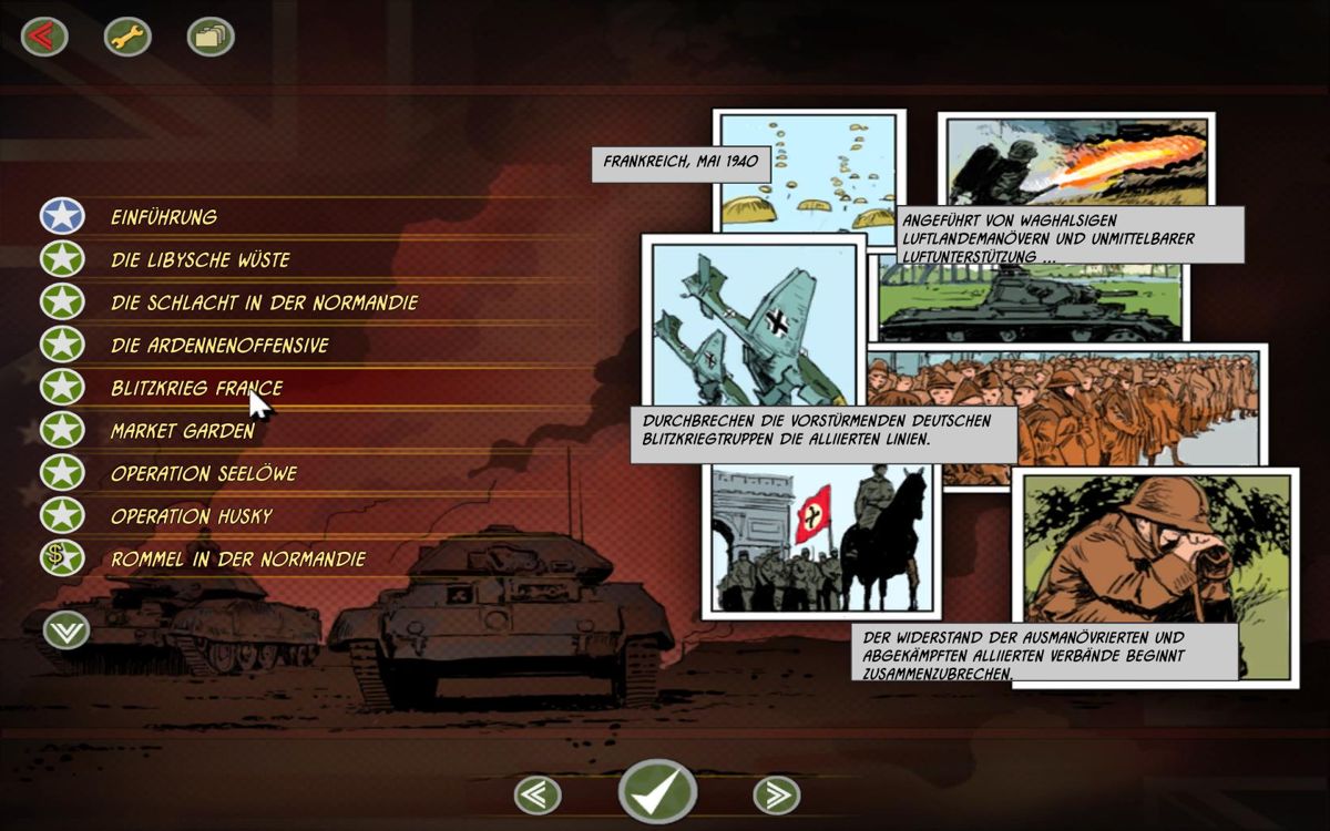 Battlefield Academy: Blitzkrieg France (Windows) screenshot: choose a campaign