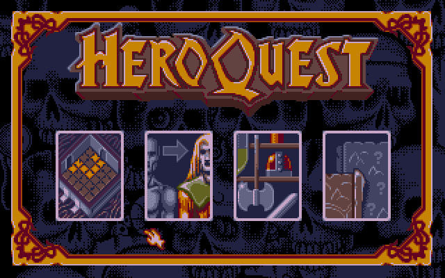 HeroQuest (Atari ST) screenshot: Main menu
