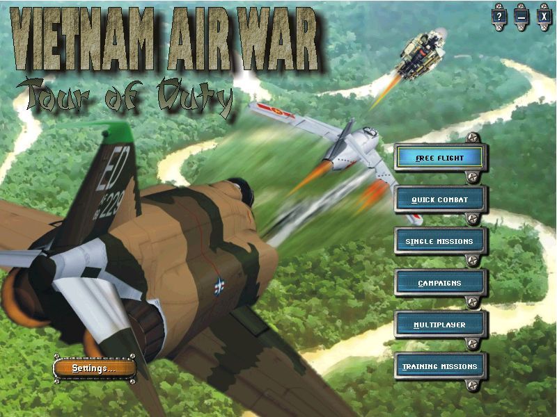 Vietnam Air War (Windows) screenshot: This is the main menu screen